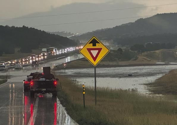 Traffic was brought to a near standstill as flash flood waters poured over I-25 between Pueblo and Colorado City Courtesy Photo