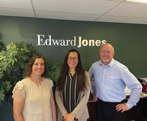 Local Edward Jones Financial Advisor, Kevin Maroney, with staff members Nicole Hamler (middle) and Amy Fox (left) Courtesy Photo