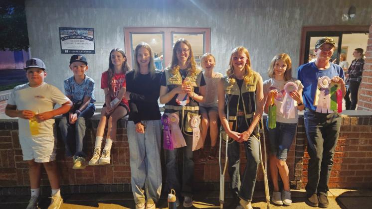 Greenhorn Kickers rifle &amp;amp; pistol shooters. L-R: Tommy Hart, Bryer Power, Kimmie Power, Estella Pearson, Clara Chandler, Lucy Chandler, Molly Chandler, Lena Chandler, and Zack Mansfield. Courtesy Photo
