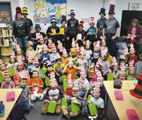 Read Across America Day 2025 was celebrated on Monday, March 3, at Rye Elementary. It is held annually on a school day closest to March 2nd, which is the birthday of American author Dr. Seuss. The Rye High School Baseball team joined the effort to inspire young readers. Read the full article on p. 5 Courtesy Photo