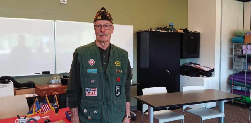 LTC Fred A. Ettleman VFW Post Commander Jerry Collins was on hand Saturday to help veterans find the services available to them. Photo by Shirley Pigg