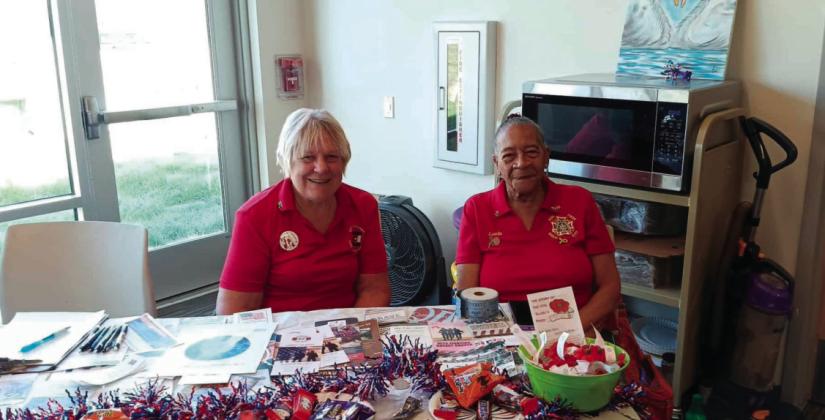 VFW Auxiliary #7305 President Toni Liebnow (L) and Luella Wright Photo by Shirley Pigg