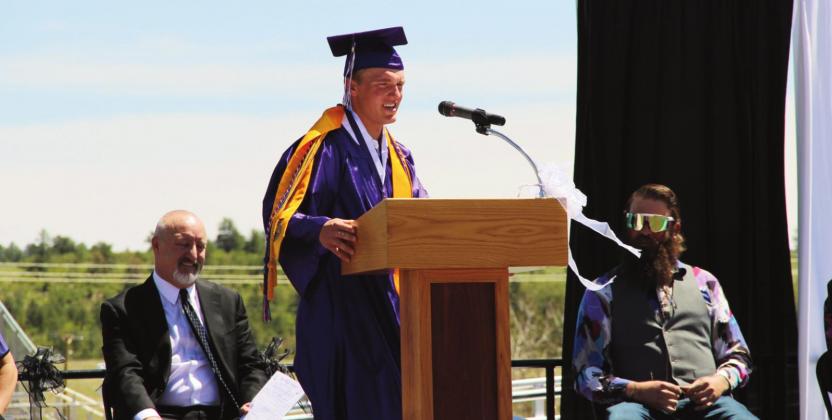 RHS Class of 2022 Valedictorian Schon Moore at the commencement ceremonyFriday. Photo by Terry Kraus