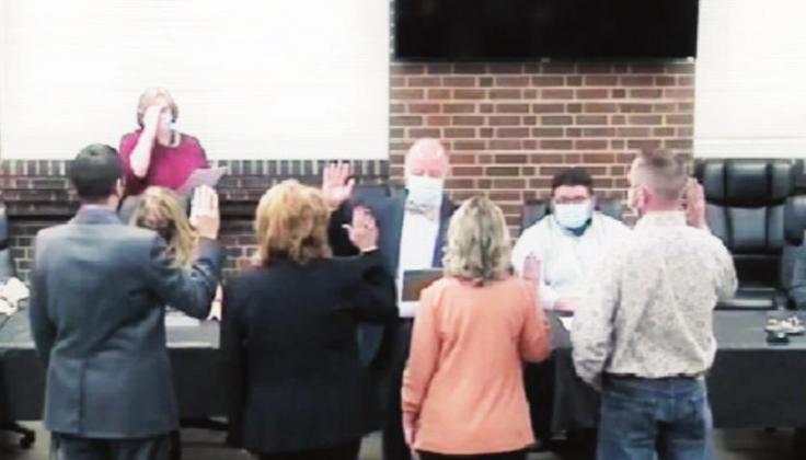 New D70 board members being sworn in December 2. Courtesy Photo