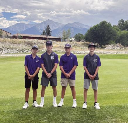 The Rye HIgh School Golf team at the Pueblo County Invitational (L-R) Kade Kenney, Jay Graham, Branson Burbidge and Jackson Graham. Courtesy Photo