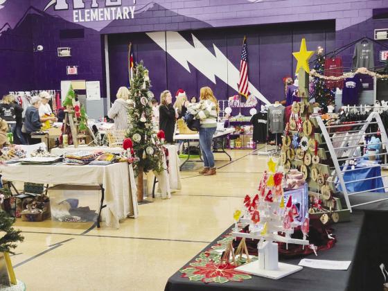 The Rye Elementary gymnasium was filled with unique Christmas shopping options on Saturday, December 7 as they hosted the Rye Elementary Vendor Craft Fair. Photo by Shirley Pigg