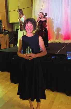 RHS teacher Karen Hopkins accepts the Distinguished Service to Education Award for District 70 educators. Courtesy Photo