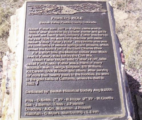 The Fisher’s Hole monument provided by the Beulah Historical Society. Courtesy Photo