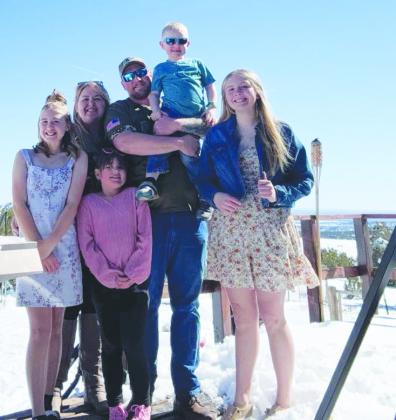 Jason and Lacey Lovelace and their family at their Beulah home. Lovelace is the Republican Chairman of House District 46, the largest district in Colorado. Courtesy Photo