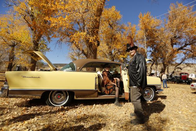 Larry and Kathy Montgomery with their 1955 400 Packard   Photo by Emily Colton San Isabel Photography