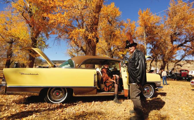 Larry and Kathy Montgomery with their 1955 400 Packard. Larry and Kathy, of Rye, won the adult Halloween Costume Contest at the 6th Annual Colorado City/Rye Lions Club Car Show. Photo by Emily Colton San Isabel Photography