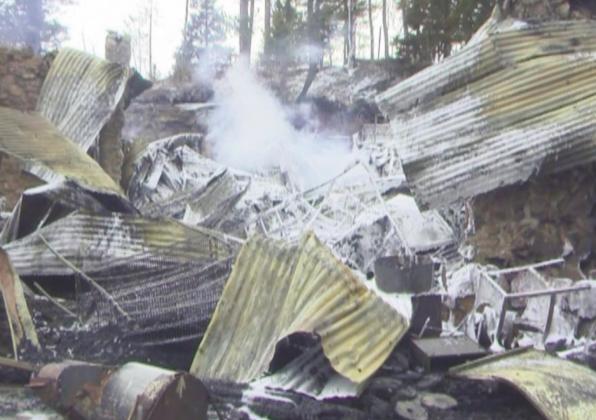 The gift shop at Bishop Castle burned to the ground in March of 2018. Courtesy Photo