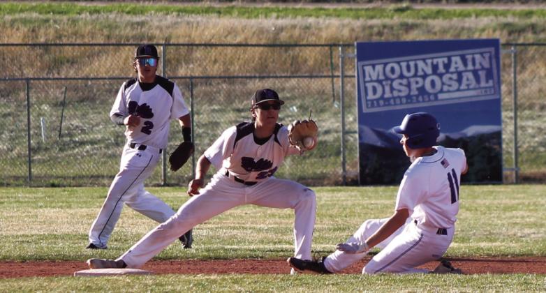 Rye Junior Varsity #23 Cody Dodge gets the out at second base during the JV game Thursday afternoon. Photo courtesy of Karen Rochester