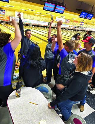RHS Unified Bowling team, (L-R) Coach Hoffman, Jesus, Autumn, Manager Cody, David, Ashley, Jayden L., Coach Dale, Jayden M., and Kyle Photo by Kacie Anglin
