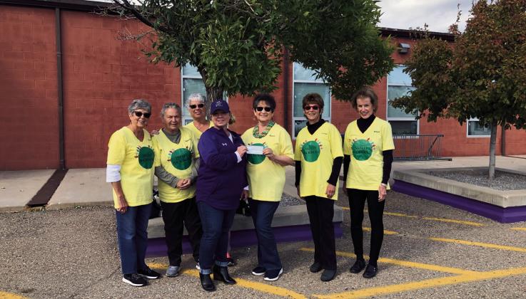 Courtesy Photo Valley Backpack ladies: Nancy Romine, Kathleen Cassidy, Petra Garcia, Michelle Mann (Rye High principal), Eloise Martucci, Cathy Hoffeld, and Pam Jones.
