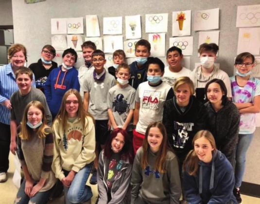 Ruth Moats with her 7th grade class at Craver Middle School. Courtesy Photo