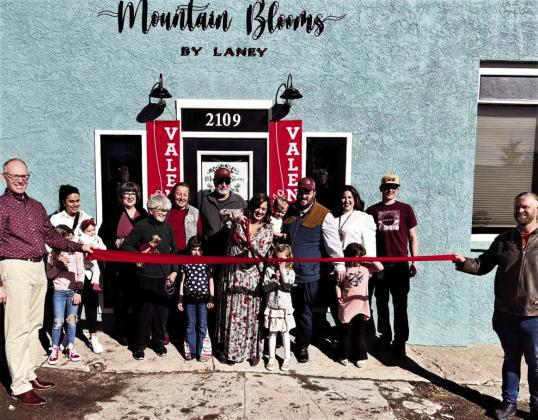A Ribbon Cutting Ceremony was held Saturday at the Grand Opening of Mountain Blooms with the Greenhorn Valley Chamber of Commerce. The new business is located on Main Street in Rye. Photo by Shirley Pigg
