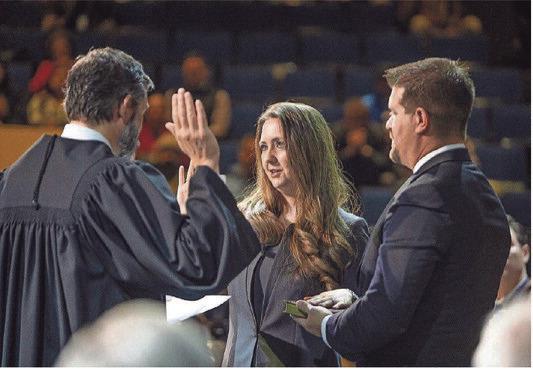 Kayla Beauvais takes her oath as Pueblo County’s first female District Attorney. Courtesy Photo