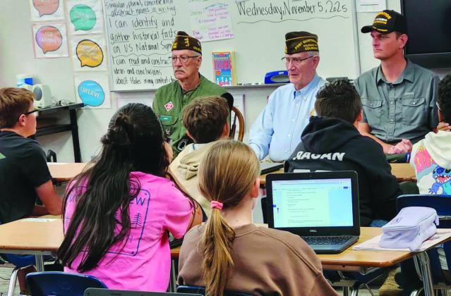 The Craver students listened intently and asked many pertinent questions of the veterans. Photo by Shirley Pigg