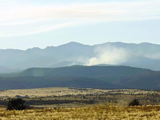 The St.Charles Fire, visible from I-25 on Sunday afternoon. Photo courtesy of Deb Straub