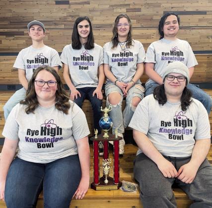 2022-23 RHS Knowledge Bowl 2A State Runner-Up Team: Top row (L-R): Mason Ford, Junior; Cole Brooks, Sophomore; Carina Milne, Sophomore; Calvin Cisco, Junior. Front: Amelia Burbidge, Senior and Carter Milne, Senior Courtesy Photo