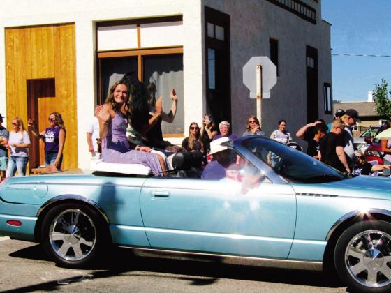 The 2023 Rye High School Homecoming Royalty Queen candidates in the Homecoming Parade before Friday’s football game.