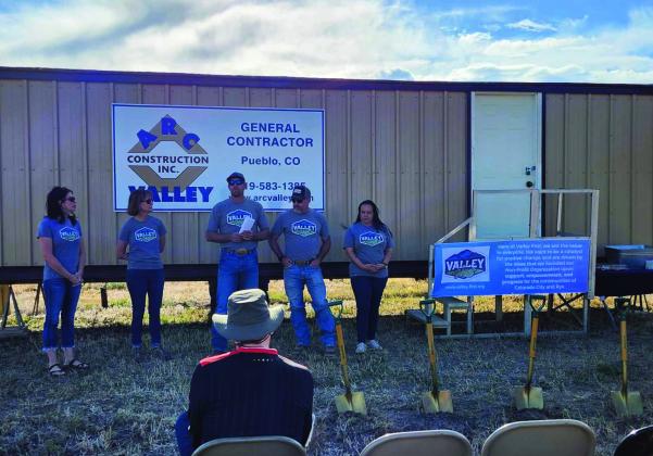 Devoted board members of Valley First listen as Board President Jeff Menegatti welcomes the crowd to the Phase One groundbreaking. L-R Misty Sprague, Linda Reifschneider, Jeff Menegatti,Jay Nielson, Kourtny Quillen Courtesy Photo