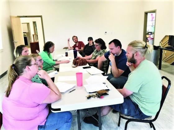 Community members discuss the possibility of a Community Kitchen at the Susan Kalman Peaks to Prairie Community Center. Courtesy Photo