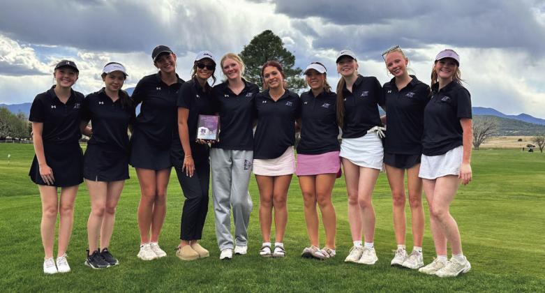 League tournament at Hollydot (left to right) Olivia Garrison, Kendall Lathrop, Reese Simpson, Hannah Davis, Olivia Donlon, Gloriana Ruiz, Melody Twarog, Ariel Miller, Adiena Jarbo, Irie Sutton. (not pictured Holly Nelson) Courtesy Photo