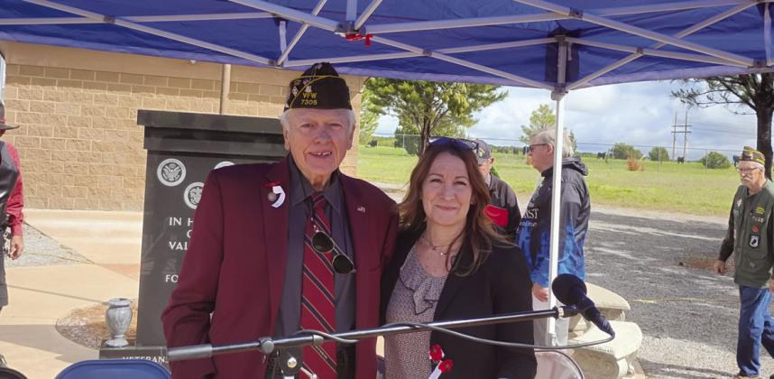 VFW Post 7305 Past Commander Jimmie Porter and guest speaker Billie 'Jae' Tookmanian Courtesy Photo
