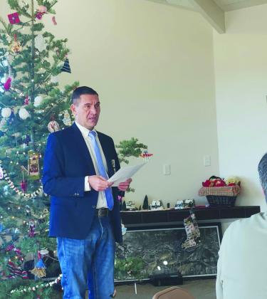 Sheriff David Lucero spoke to Greenhorn Valley residents about crime statistics in the area Photo by Shirley Pigg