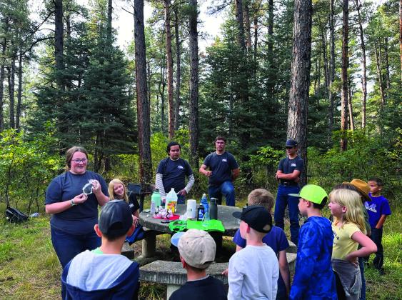 Rye High School’s Technology Student Association and Enviromental Science class present information and demonstrations to a group of elementary school students. Photo Courtesy of Kacie Anglin