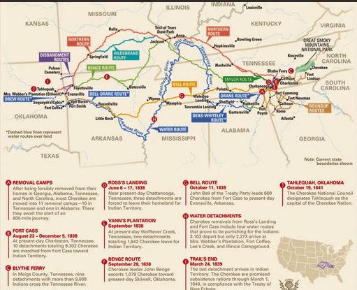 Trail of Tears Map Courtesy Image