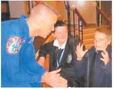 Students had a chance to visit with Lt. Col. Duane 'Digger' Carey during the Space in the Community event at PCC. Courtesy Photo