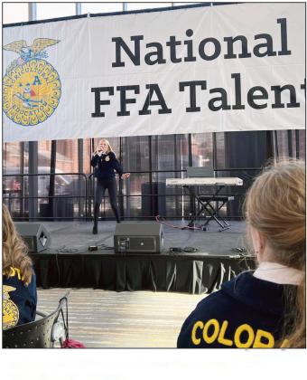 Rye High School FFA Vice President Taylor Kenney performed in the 2023 National FFA Talent Show. Courtesy Photo