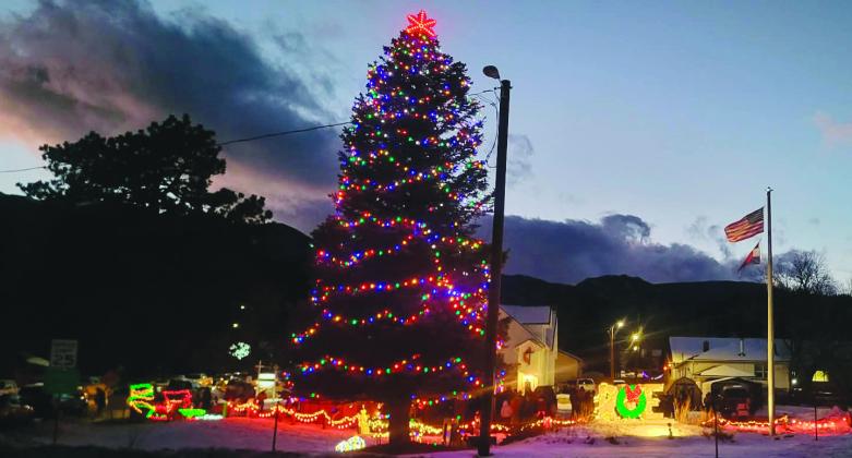 It truly felt like magic when the huge tree at the Rye Triangle bloomed into full lit mode. Photo by Shirley Pigg