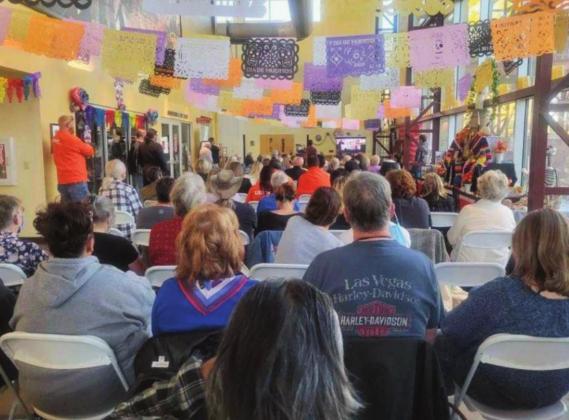 Overflow crowd fills El Pueblo History Museum Atrium Room October 28 to share views with PUC Commissioners concerning Xcel Comanche Plant closure. Courtesy Photo