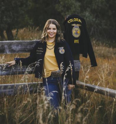 Lacie Laca represents Rye High School at National Western Stock Show in Speaking Contest Courtesy Photo
