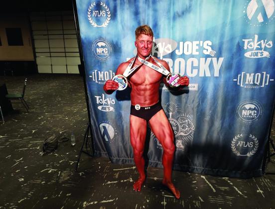 Caleb Hurne won a Gold and Silver medal in his first ever Nationa Physique Committee body building event. Courtesy Photo