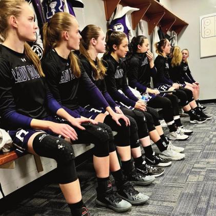 The Rye High School girls basketball team gets last minute instructions from Head Coach Kermit Spencer before a 2A State high school game Photo by Diane Elarton