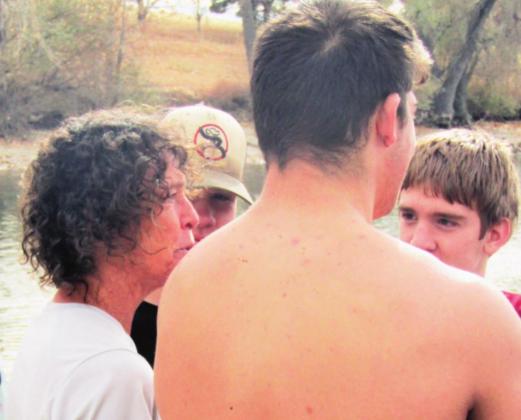 Rye High School teacher and parent, Karen Hopkins (L), founded the Maggie Drew Peters Polar Plunge and scholarship fund in memory of her daughter. Photo by Shirley Pigg