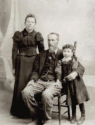 Clara, David, and Grace Bradshaw. Clara Cowden Keeler Horning married David Bradshaw who was cosiderably older than herself. Courtesy Photo