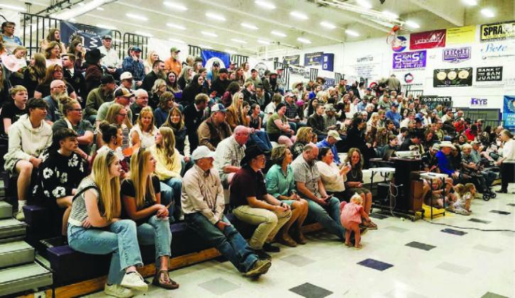 The bleachers were packed as the community waited for the Rye FFA Labor Auction to start. Photo by Shirley Pigg