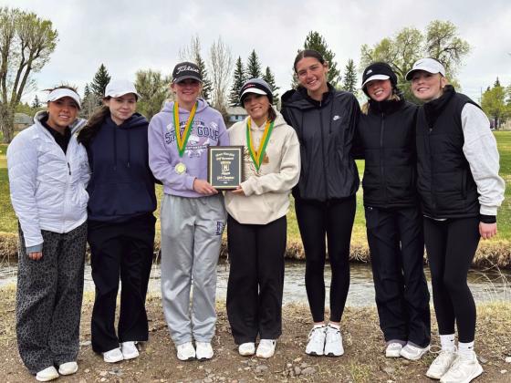 RHS Girls Golf tea, (L-R) Melody Twarog, Kendall Lathrop, Olivia Donlon, Gloriana Ruiz, Reese Simpson, Adiena Jarbo, Ariel Miller Terry Kraus Courtesy Photo