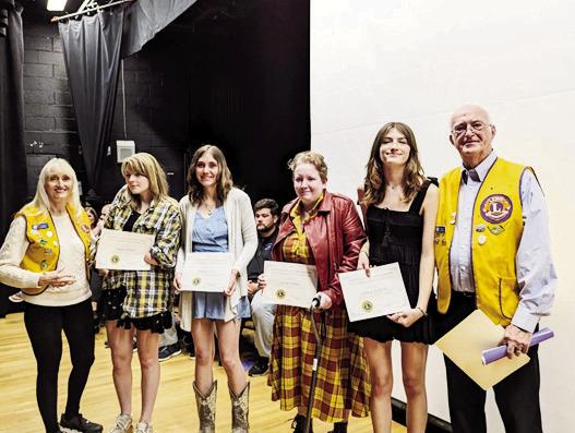 The Colorado City/Rye Lions Club awarded $3,000 in scholarships to the following Rye High School graduating seniors. (L-R) Leo Club Advisor Paula Maroney, Kayla Pollock, Brianna Prichard, Icarus Parker, Sydney Griffith and Leo Co-Advisor Dennis Maroney Courtesy Photo