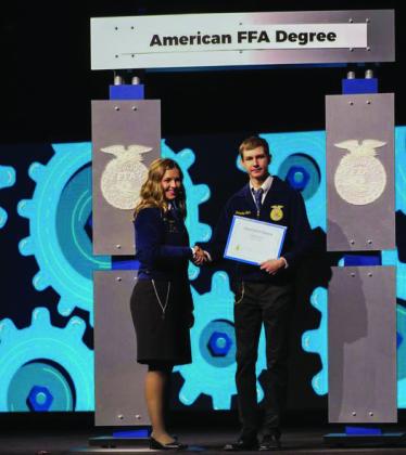 Zeb Laca, Rye High School, receives American FFA Degree. Courtesy Photo