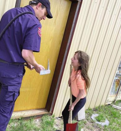 Jordan Fenimore and daughter Hailey practice rescue operations. Courtesy Photo