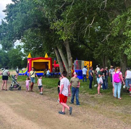 A good sized crowd turned out for the Back 2 School Carnival, all donating school supplies as admittance to the carnival Photo by Shirley Pigg