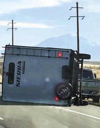 High-profile vehicles were at risk of being blown over during the recent high winds between Colorado City and Walsenburg. Courtesy Photo