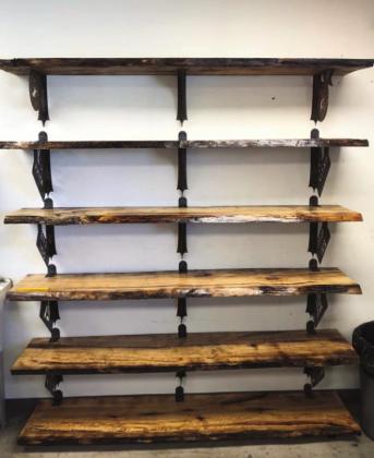 Native Lumber has donated a $500 gift card for the purchase of wood products such as these handsome shelves. The gift card will be available during the FFA silent auction. Photo by Shirley Pigg